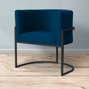 Ver imagem 6 de Poltrona Luana Requinte Base Preta Veludo Cores - DS Estofados Azul Marinho