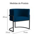 Ver imagem 7 de Poltrona Luana Requinte Base Preta Veludo Cores - DS Estofados Azul Marinho