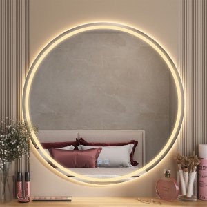 Espelho Led 3 Cores Banheiro Dual Touch C/ Desembaçador - 90cmx90cm