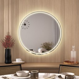 Espelho Led 3 Cores Banheiro Dual Touch C/ Desembaçador - 90cmx90cm - 4