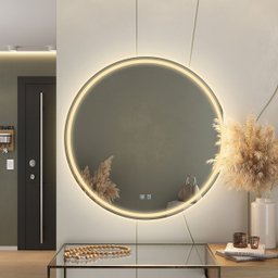 Espelho Led 3 Cores Banheiro Dual Touch C/ Desembaçador - 90cmx90cm - 3
