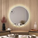 Ver mais imagens de Espelho LED 3 Cores Redondo Banheiro Dual Touch c/ Desembaçador - 90CMX90CM 110V/220V
