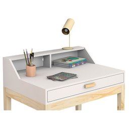 Escrivaninha Infantil 1 Gaveta com Cadeira para Quarto Mdf/madeira Branco Fosco - 4
