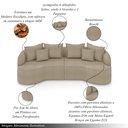 Ver imagem 3 de Sofá Living Decorativo Salinas 4 ou Mais Lugares com Almofadas 270cm Modulado Bouclê Bege G33- Gran