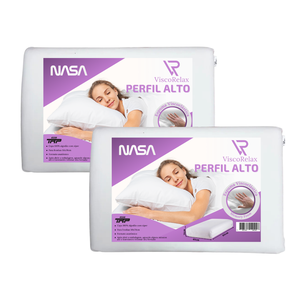 Kit 2 Travesseiros Nasa Viscorelax Perfil Alto com Memoria