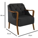 Ver imagem 3 de Kit Namoradeira 135cm e 2 Poltronas Decorativas Capitonê Lapa M22 PU Preto - Mpozenato
