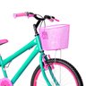 Bicicleta Infantil Feminina Aro 20 Alumínio Colorido + Kit Passeio e Cadeirinha FlexBikes Verde Água - 9