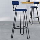 Ver imagem 2 de Kit 03 Banqueta Alta Bar Cozinha Sala de Jantar Áris C01 Preto Linho Azul Jeans - Lyam Decor