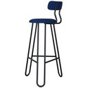 Ver imagem 6 de Kit 03 Banqueta Alta Bar Cozinha Sala de Jantar Áris C01 Preto Linho Azul Jeans - Lyam Decor