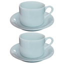 Ver imagem 2 de Jogo 2 Xícaras Café Chá C/ Pires - 170ml Base Reta-porcelana