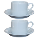 Ver imagem 1 de Jogo 2 Xícaras Café Chá C/ Pires - 170ml Base Reta-porcelana