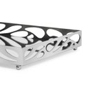 Ver imagem 3 de Bandeja Decorativa Retangular em Metal Prata com Espelho 27cm 20733 Mart