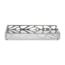 Ver imagem 1 de Bandeja Decorativa Retangular em Metal Prata com Espelho 27cm 20733 Mart