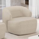 Ver imagem 2 de Kit 02 Poltronas Decorativa Fixa Orgânica para Sala Living Barolo L06 Linho Bege Escuro - Lyam