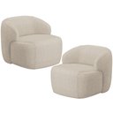 Ver imagem 1 de Kit 02 Poltronas Decorativa Fixa Orgânica para Sala Living Barolo L06 Linho Bege Escuro - Lyam