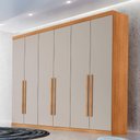 Ver imagem 1 de Guarda Roupa Casal Maya 6 Portas e 6 Gavetas Rufato Naturalle/off White