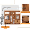 Ver imagem 4 de Guarda Roupa Casal Maya 6 Portas e 6 Gavetas Rufato Naturalle/off White
