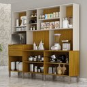 Ver imagem 3 de Armário de Cozinha Lira Plus 9 Portas 2 Gavetas Nicho Espaço para Microondas Mobilihouse