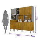 Ver imagem 7 de Armário de Cozinha Lira Plus 9 Portas 2 Gavetas Nicho Espaço para Microondas Mobilihouse
