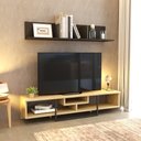 Ver imagem 4 de Rack para TV até 75 Polegadas Tribeca TBRK1840 180cm MDP Marrom e Preto Metalig