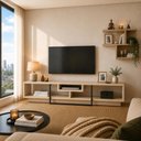 Ver imagem 1 de Rack para TV até 75 Polegadas Tribeca TBRK1840 180cm MDP Marrom e Preto Metalig