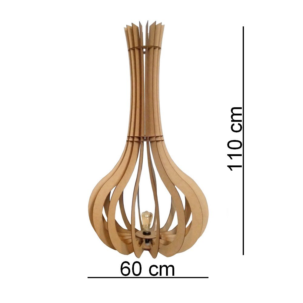 Luminária de Chão Capadócia Slim Cru 110 MadeiraMadeira