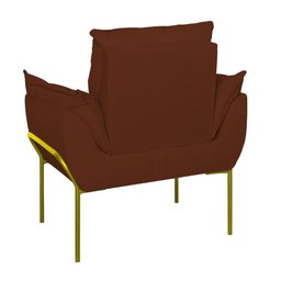 Kit 2 Poltronas Luxo Base Reforçada Metal Dourado Cor:terracota - 6