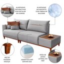 Ver imagem 6 de Sofá Living 3 Lugares Veludo com Mesa de Apoio Trento