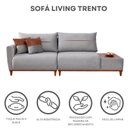 Ver imagem 7 de Sofá Living 3 Lugares Veludo com Mesa de Apoio Trento