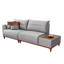 Ver imagem 2 de Sofá Living 3 Lugares Veludo com Mesa de Apoio Trento