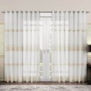 Ver imagem 1 de Cortina Voil Bordado - Renascença - Ouro - 5,40M x 2,50M - para Varão - Adomes