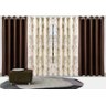 Cortina Floral - Quarto e Sala - Cannes - 6,00M x 2,60M - Chocolate - para Varão - Cortilester - 1