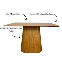 Mesa de Jantar Cone Retangular 150x90 Cm Tampo Freijó Base Freijó - 2