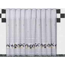 Cortina de Renda - Copa e Cozinha - Bartolini - Pinguim - 2,20M x 1,50M - para Varão - Cortilester - 1