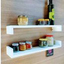 Ver imagem 1 de Kit 2 Prateleiras Reta Modelo U Para Cozinha Nicho Mdf Organizador de Temoeros Potes 55 cm