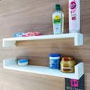 Ver imagem 5 de Kit 2 Prateleiras Reta Modelo U Para Cozinha Nicho Mdf Organizador de Temoeros Potes 55 cm