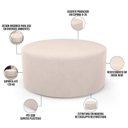 Ver imagem 6 de Kit Puff Redondo Lola e Puff Recamier Orgânico Orbit W01 Suede Bege - Lyam Decor