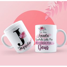 Canecas de Porcelana Personalizadas Alfabeto Evangelico Letra J - 2