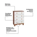 Ver imagem 3 de Cômoda Infantil 4 Gavetas 100% MDF Mimo Espresso Móveis