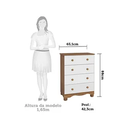 Cômoda Infantil 4 Gavetas 100% MDF Mimo Espresso Móveis - 4