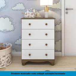 Cômoda Infantil 4 Gavetas 100% MDF Mimo Espresso Móveis - 7