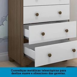 Cômoda Infantil 4 Gavetas 100% MDF Mimo Espresso Móveis - 8