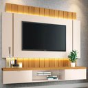 Ver imagem 1 de Painel Tv 55 180cm Bancada Suspensa Illusion Off-cinamomo - Hb Móveis