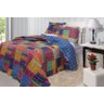 Colcha Patchwork - Queen Size - Dupla Face - com Porta Travesseiros - Dijon 1 - Rozac - 1