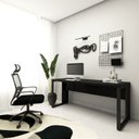 Ver imagem 1 de Mesa Escrivaninha Reta Industrial 170cm Pés Metal 