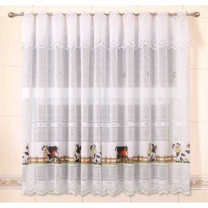 Cortina de Renda - Copa e Cozinha - Bartolini - Vaquinha - 2,20M x 1,20M - para Varão - Cortilester