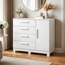 Ver imagem 1 de Cômoda 4 Gavetas e 1 Porta Sapateira Flora Branco