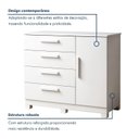 Ver imagem 5 de Cômoda 4 Gavetas e 1 Porta Sapateira Flora Branco