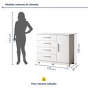Ver imagem 3 de Cômoda 4 Gavetas e 1 Porta Sapateira Flora Branco