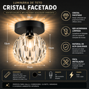 Ver imagem 2 de Lustre Plafon Teto 13cm Cristal Vidro Flowers Metal Preto Led G9 Gimpo Kjgd-021-black